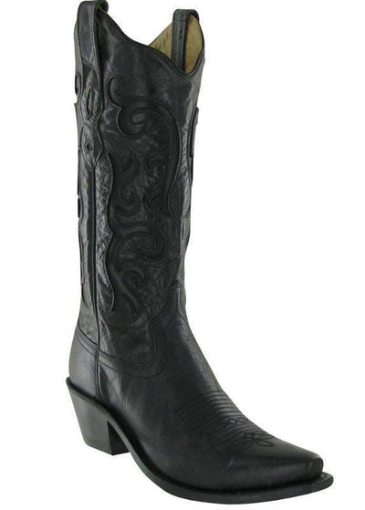 Jama Ladies Cowboy Boots Stitching Leather Insole Black Style LF1579 Ladies Boots from Old West/Jama Boots