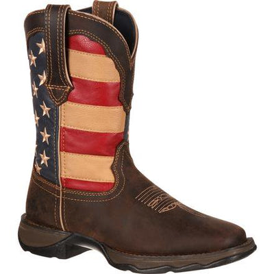 DURANGO LADY REBEL PATRIOTIC WOMENS PULL-ON WESTERN FLAG BOOT STYLE RD4414 Ladies Workboots from Durango