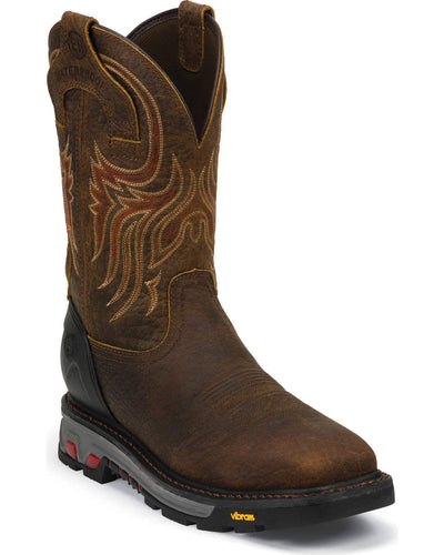 Justin Mens Driscoll Waterproof Square Steel Toe Work Boots Style WK2111 Mens Workboots from JUSTIN BOOT COMPANY