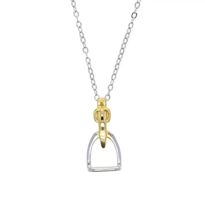 Two Tone Stirrup Necklace Ladies Jewelry from Kelley and Company