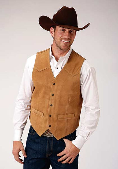 Roper Mens Suede Vest Style 02-075-0500-0511 Mens Outerwear from Roper