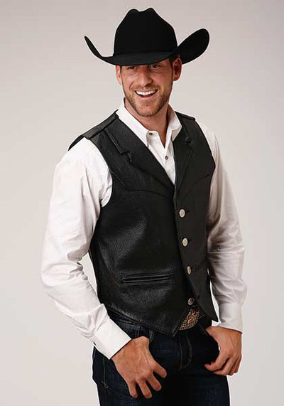 Roper Mens Leather Vest Style 02-075-0510-0503- Premium Mens Outerwear from Roper Shop now at HAYLOFT WESTERN WEARfor Cowboy Boots, Cowboy Hats and Western Apparel