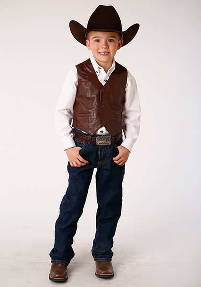 Roper Boys Lamb Skin Vest Style 02-094-0520-0501- Premium Boys Outerwear from Roper Shop now at HAYLOFT WESTERN WEARfor Cowboy Boots, Cowboy Hats and Western Apparel