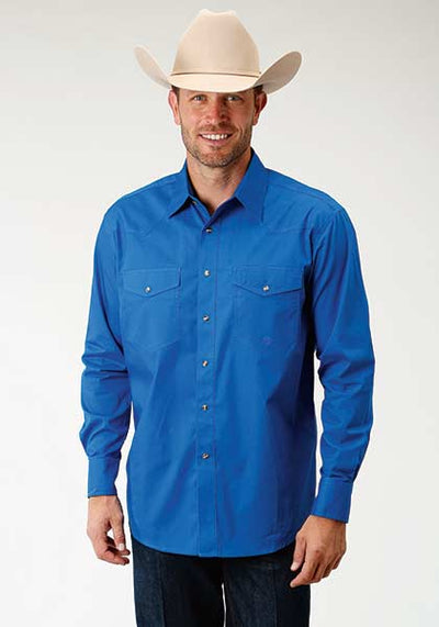 Roper Mens Long Sleeve Poplin Shirt Style 03-001-0265-1031- Premium Mens Shirts from Roper Shop now at HAYLOFT WESTERN WEARfor Cowboy Boots, Cowboy Hats and Western Apparel