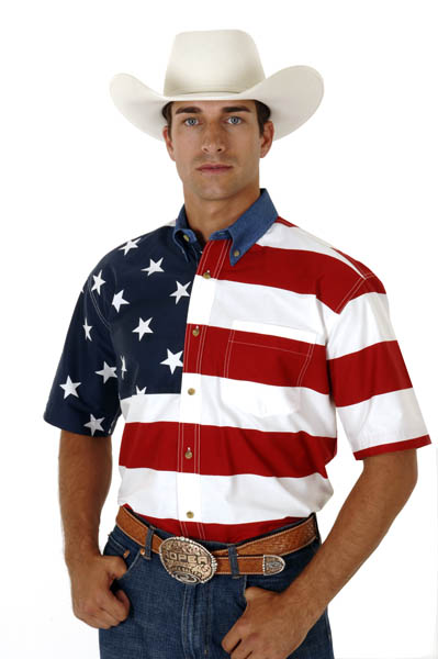 Roper Mens Long Sleeve Patriotic Shirt Style 03-002-0185-0101- Premium Mens Shirts from Roper Shop now at HAYLOFT WESTERN WEARfor Cowboy Boots, Cowboy Hats and Western Apparel