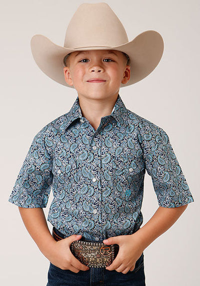 Roper Boys Summer Meadow Plaid Short Sleeve Style 03-031-0225-4025- Premium Boys Shirts from Roper Shop now at HAYLOFT WESTERN WEARfor Cowboy Boots, Cowboy Hats and Western Apparel