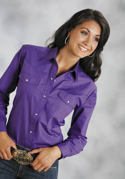 ROPER LADIES LONG SLEEVE SHIRT SNAP SOLID COLOR STYLE 03-050-0265-1067 Ladies Shirts from Roper