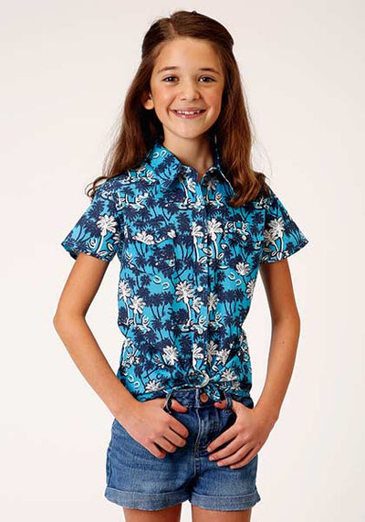 Roper Girls Short Sleeve Shirt Style 03-081-0064-4009- Premium Girls Shirts from Roper Shop now at HAYLOFT WESTERN WEARfor Cowboy Boots, Cowboy Hats and Western Apparel