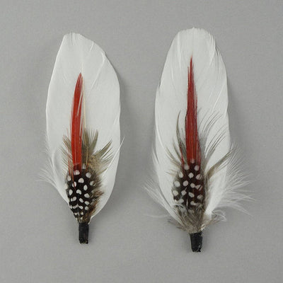 Hat Feather Trim with Goose and Pheasant - White Natural  from Zucker Feather Products