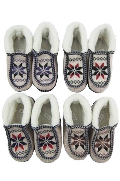Snowflake Woven Fleece Lined Moccasin Slippers  from Cap Zone