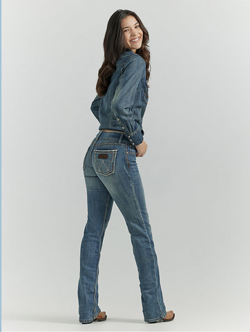 ORR☆630 Low-Rise Denim Wrangler Women's Retro Sadie Low Rise Stretch Boot Cut Jean