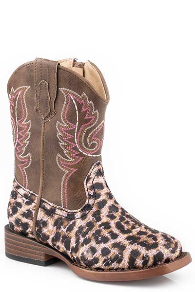 Roper Toddler Glitter Leopard Boots Style 09-017-1901-2565 Girls Boots from Roper