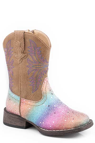 Roper Girls Glitter Rainbow Cowboy Boots 09-017-1903-2141 Girls Boots from Roper