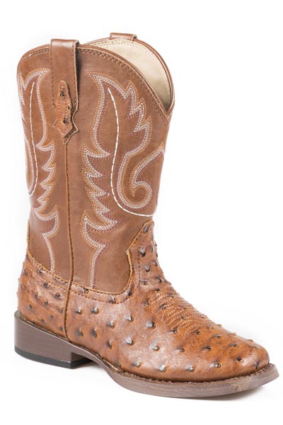 Roper Boys Ostrich Square Toe Bumps Boots Style 09-018-1900-0807- Premium Boys Boots from Roper Shop now at HAYLOFT WESTERN WEARfor Cowboy Boots, Cowboy Hats and Western Apparel