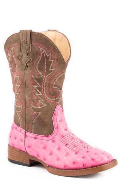 Roper Girls Square Toe Annabelle Ostrich Style 09-018-1900-1522- Premium Girls Boots from Roper Shop now at HAYLOFT WESTERN WEARfor Cowboy Boots, Cowboy Hats and Western Apparel