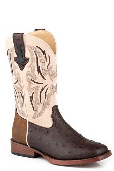Roper Boys Square Toe Dalton Ostrich Boots Style 09-018-1900-3369- Premium Boys Boots from Roper Shop now at HAYLOFT WESTERN WEARfor Cowboy Boots, Cowboy Hats and Western Apparel