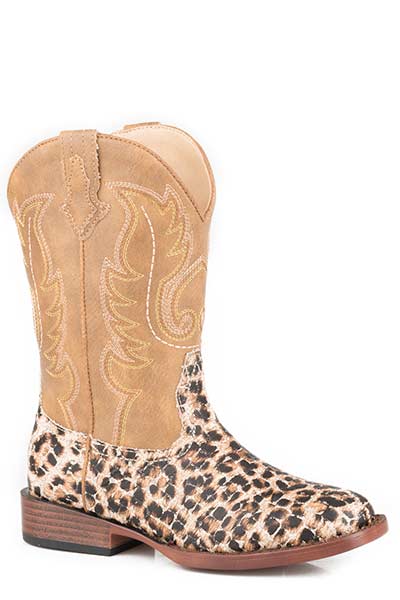 Roper Girls Glitter Leopard Square Toe Boot Style 09-018-1901-2800- Premium Girls Boots from Roper Shop now at HAYLOFT WESTERN WEARfor Cowboy Boots, Cowboy Hats and Western Apparel