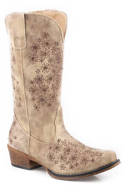 Roper Ladies Riley Flowers Snip Toe Boots Style 09-021-1566-3130 Ladies Boots from Roper