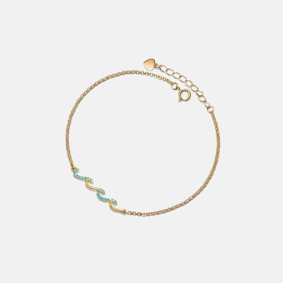 Dainty Gold Ocean Wave Bracelet in 925 Sterling Silver  from Perimade & Co. LLC