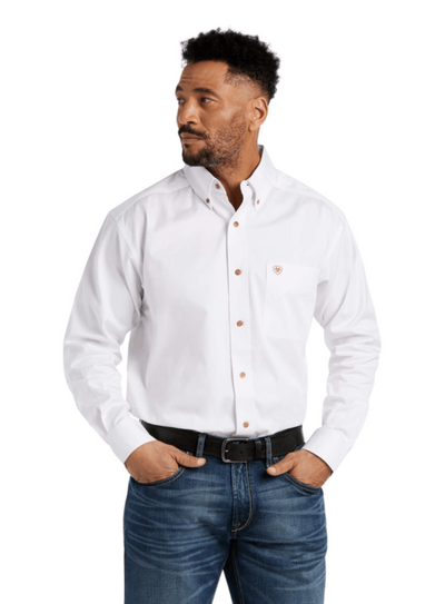 Ariat Mens L/S Solid Twill Classic Fit Shirt Style 10000503 Mens Shirts from Ariat