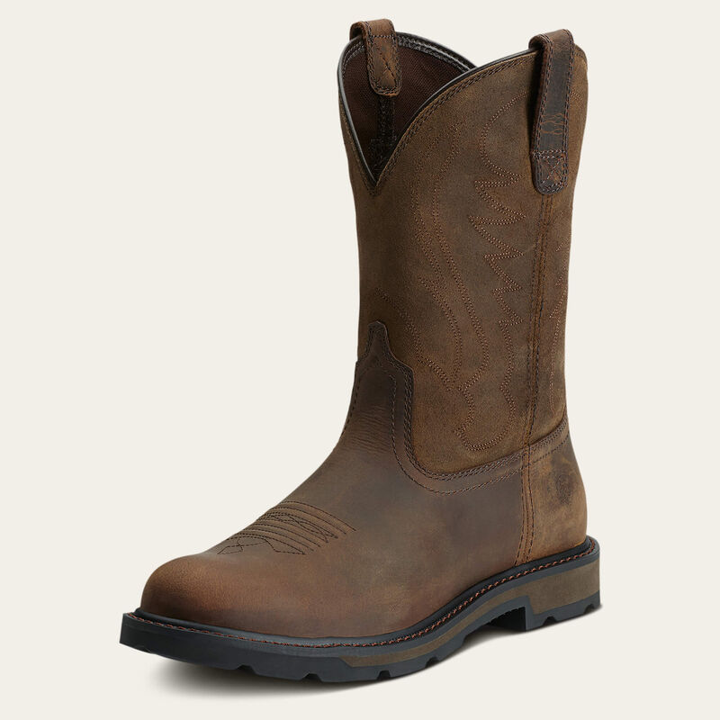 ARIAT Groundwork Stivali Da Lavoro Western Uomo - Pelle Pieno Fiore, Punta Morbida, Tecnologia 4LR