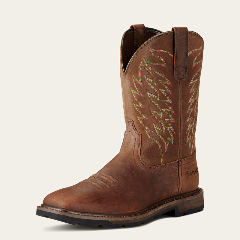 Ariat Mens Groundbreaker Square Toe Work Boots Style 10020059