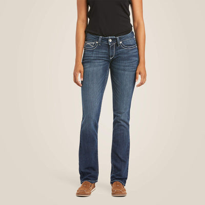 Ariat Ladies R.E.A.L. Mid Rise Stretch Ivy Stackable Straight Leg Style 10024300 Ladies Jeans from Ariat