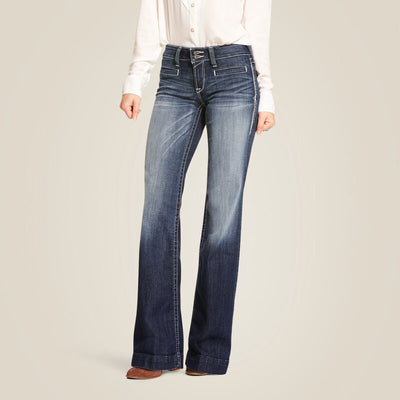 Ariat Ladies Trouser Mid Rise Stretch Entwined Wide Leg Jean Style 10025302 Ladies Jeans from Ariat