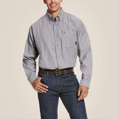Ariat Mens FR Solid Twill DuraStretch Work Shirt Style 10027885 Mens Shirts from Ariat