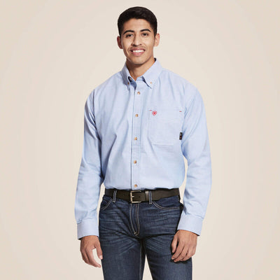 Ariat Mens FR Solid Twill DuraStretch Work Shirt Style 10027886 Mens Shirts from Ariat