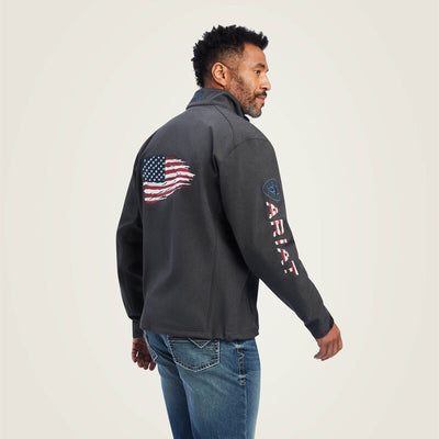 Ariat Mens Logo 2.0 Patriot Softshell Water Resistant Jacket Style 10041439 Mens Outerwear from Ariat
