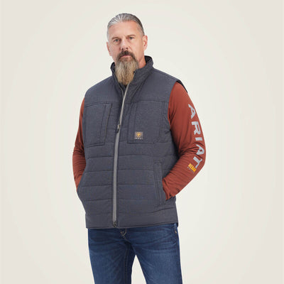 Ariat Mens Rebar Valiant Stretch Canvas Water Resistant Insulated Vest Style 10041592- Premium Mens Outerwear from Ariat Shop now at HAYLOFT WESTERN WEARfor Cowboy Boots, Cowboy Hats and Western Apparel