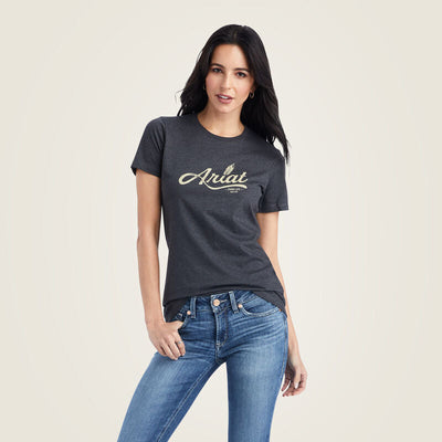 Ariat Wheat Script Tee Style 10042722- Premium Ladies Shirts from Ariat Shop now at HAYLOFT WESTERN WEARfor Cowboy Boots, Cowboy Hats and Western Apparel