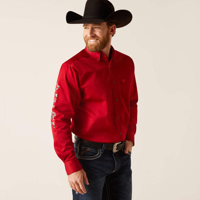 Ariat Mens Team Logo Twill Fitted Shirt Style 10047224- Premium Mens Shirts from Ariat Shop now at HAYLOFT WESTERN WEARfor Cowboy Boots, Cowboy Hats and Western Apparel