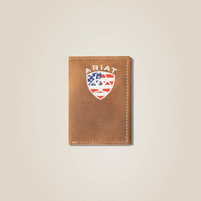 MF Ariat Mens Flag Shield Trifold Wallet Style 1005113- Premium MENS ACCESSORIES from Ariat Shop now at HAYLOFT WESTERN WEARfor Cowboy Boots, Cowboy Hats and Western Apparel