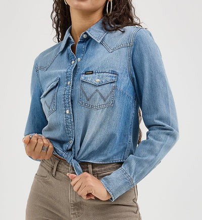 Wrangler Women's Tie-Front Western Shirt Style 112367897 Ladies Shirts from Wrangler
