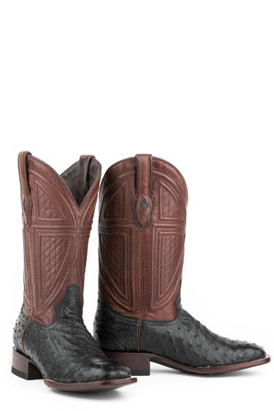 Stetson Mens Dillon Ostrich Square Toe Boots Style 12-020-1852-0210 Mens Boots from Stetson Boots and Apparel