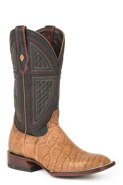 Stetson Mens Flaxville Alligator Square Toe Boots Style 12-020-1852-0418 Mens Boots from Stetson Boots and Apparel