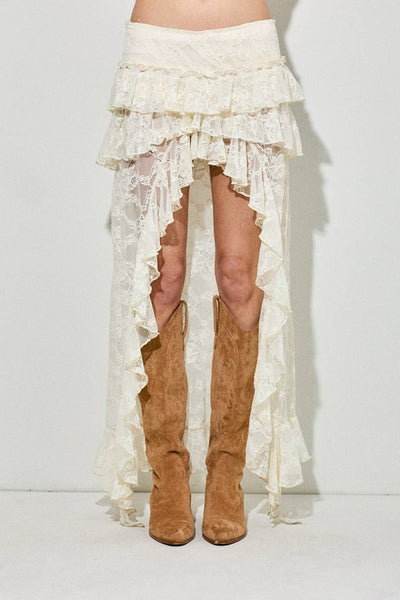 LACE TIERED MAXI SKIRT  from Baevely by Wellmade USA