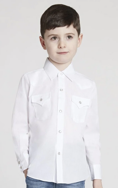 Ely Boys Long Sleeve Solid White Western Shirt Style 15101132JV-01 Boys Shirts from Ely