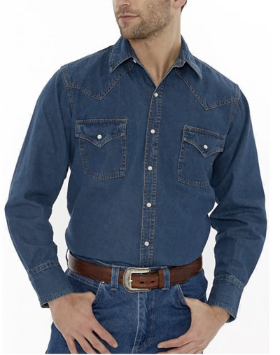 Ely Mens Long Sleeve Denim Shirt Style 15202950-75 Mens Shirts from Ely