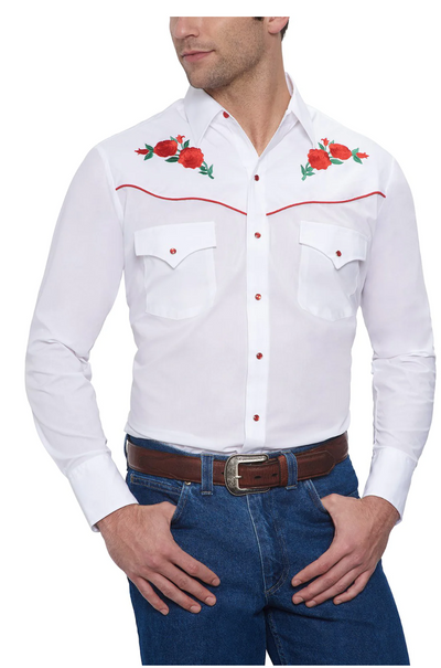 Ely Mens Long Sleeve Western Shirt with Rose Embroidery Style 15203901-06 Mens Shirts from Ely