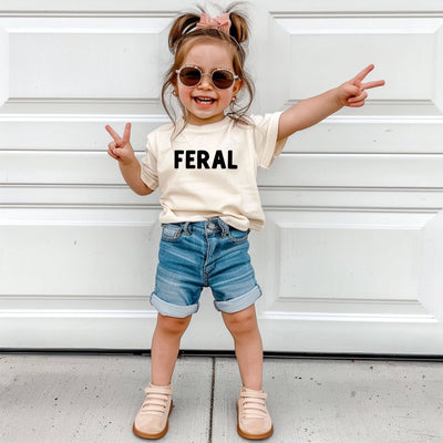 Nearly Feral TShirt for Wild Child, Nearly Feral Toddler Girls Shirts from 208 Tees