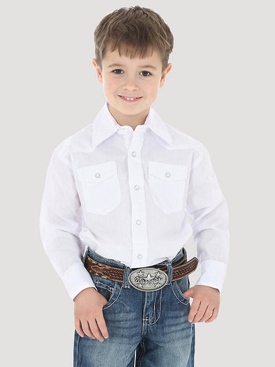 Wrangler - Boys Long Sleeve Western Dress Snap Shirt Wrangler - Boys Long Sleeve Western Dress Snap Shirt