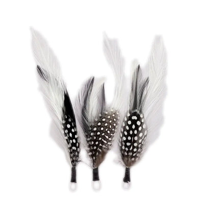Hat Feathers - 3pc Black and White Polka Dot Feather Picks  from Zucker Feather Products