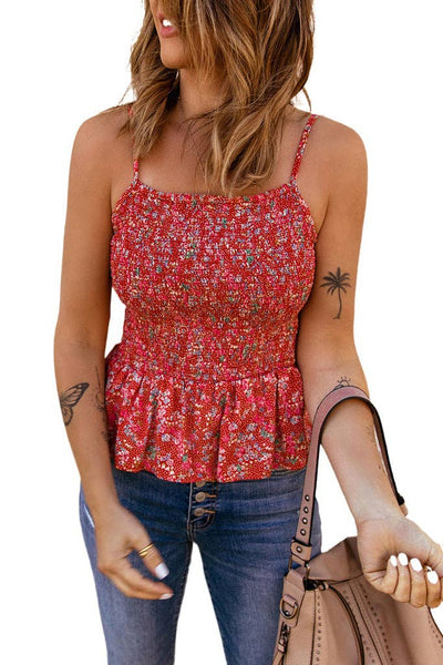 Red Floral  Tank  from Trendi Lady