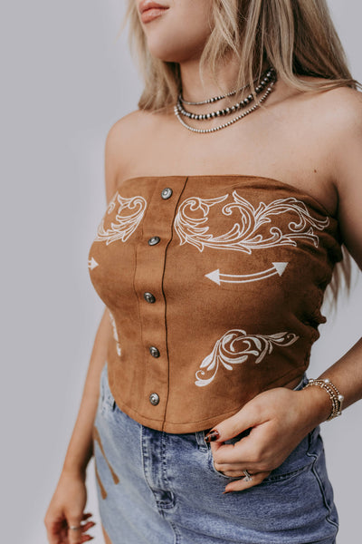 MK663 Western Girl Tube Top Ladies Shirts from Merigold Kiss