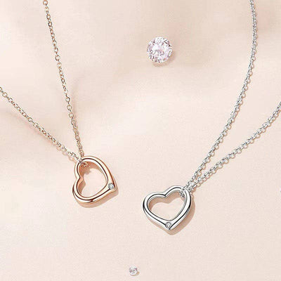 Dainty Heart Charm Pendant Necklace in 925 Sterling Silver  from Perimade & Co. LLC