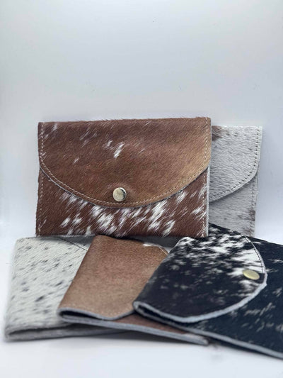 Cowhide and leather business card holder  from FRINGE & LUXE