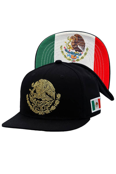Mexico Eagle Embroidered Flag Flat Bill Snapback Mens Hats from Cap Zone
